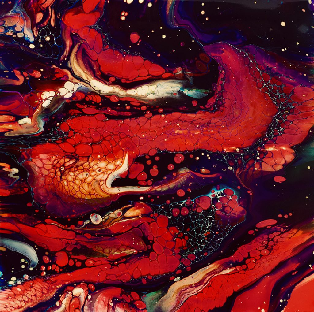 Bound Acrylic & resin on canvas 24 x 24 inches